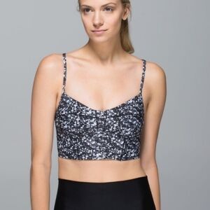 Lululemon Core Set Sports Bralette Shimmy Shimmer Black White Size M / L